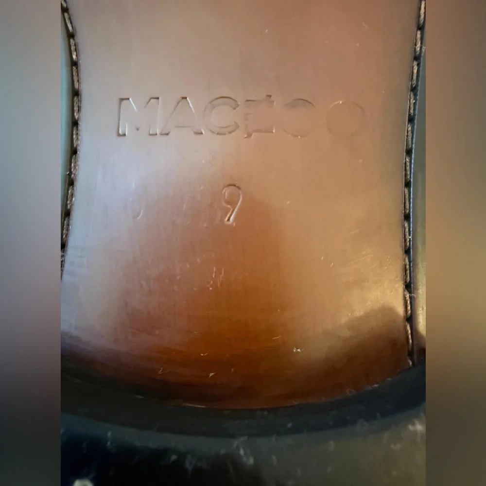 Maceoo Men's Chelsea Boots Size 9 US / 42 EU‎ Black Leather Carbon Fiber Slip On - Picture 2 of 9